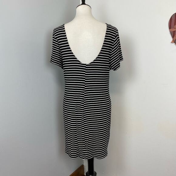 Volcom Black Striped Dayze Dayz Low Back Jersey Dress Sz 14W Plus - Picture 7 of 13